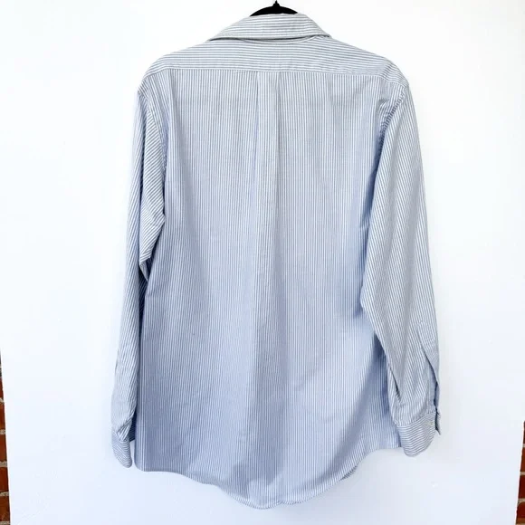 Brooks Brothers Blue White Striped 100% Cotton Button Down Shirt - Picture 6 of 8